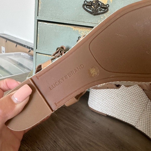 Lucky Brand Tan Wedge Sandals - Picture 2 of 5